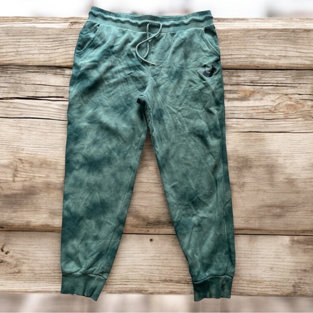 True Religion Men’s Jogger Sweatpants Green Logo XL‎